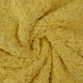 Teddy Curly Fur Licht geel