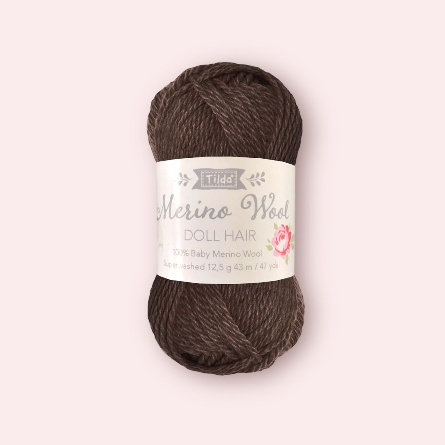 Tilda - Baby Merino Wool - Poppenhaar / Doll hair - Dark Brown- 12,5 gram