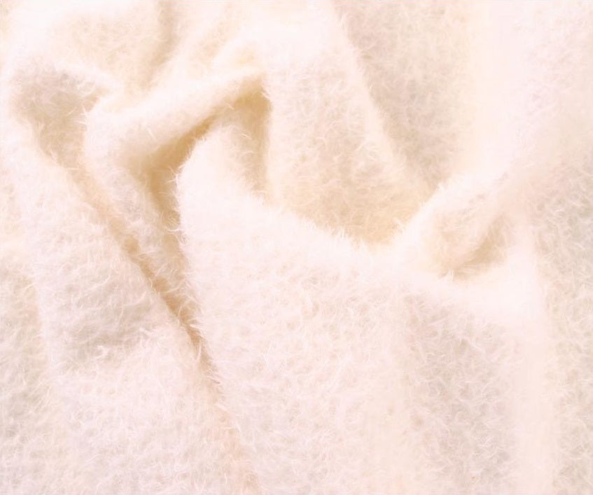 Mohair - Open / Middeldicht gekruld - ca 16mm pool - 140cm breed - wit - 151-055