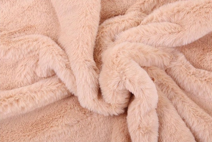 Superzachte synthetische stof met 10mm pool - beige (410-005)