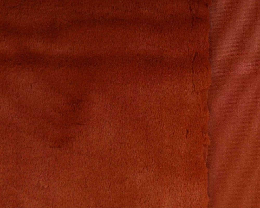 Superzachte synthetische stof met 10mm pool - roodbruin (410-007)