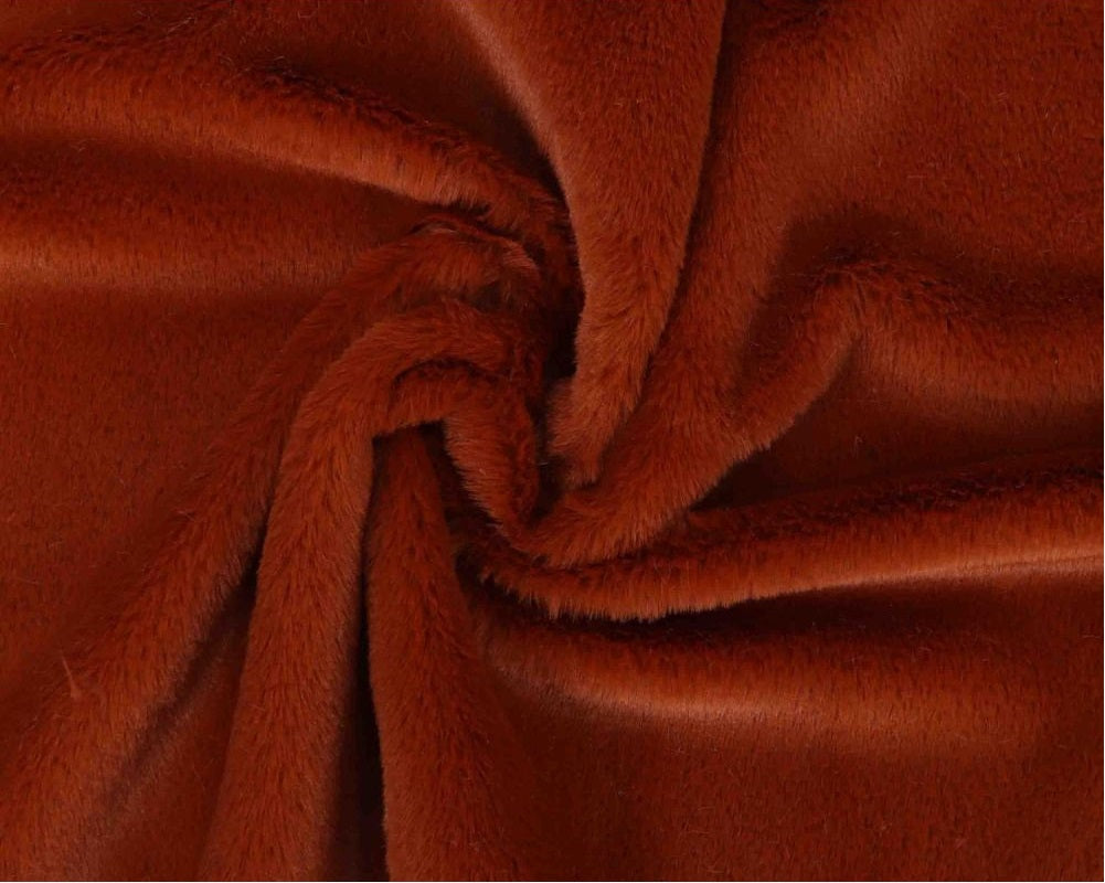 Superzachte synthetische stof met 10mm pool - roodbruin (410-007)