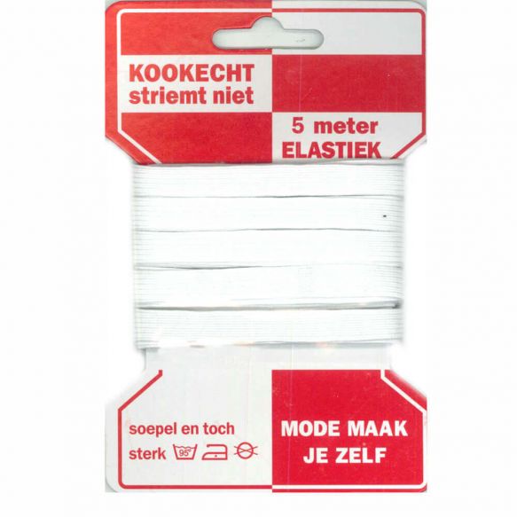 Rode kaart elastiek 10mm - 5 m