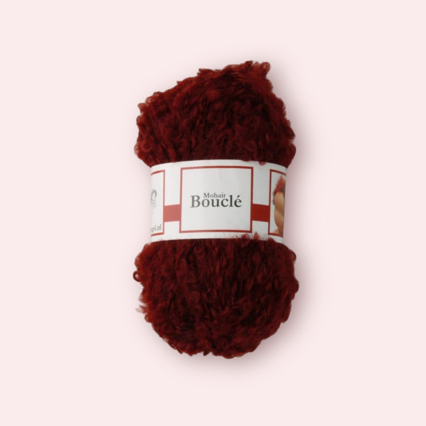 Mohair Bouclé garen - Roodbruin - 50 gram