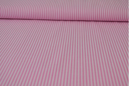 Katoen streep 2,5 mm - roze - 150 cm breed