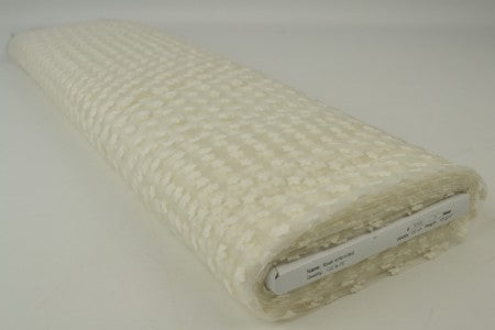 Tule geborduurd - gebroken wit - 150 cm breed