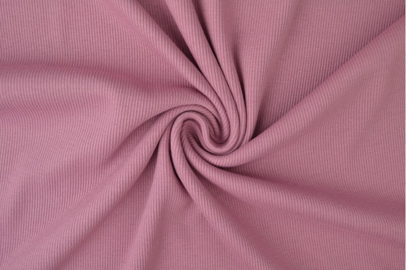 Katoen Rib Jersey - oud roze - 135 cm breed