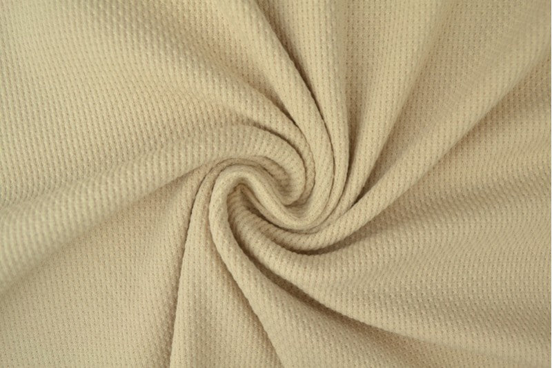 Gebreide wafel jersey - katoen - Beige