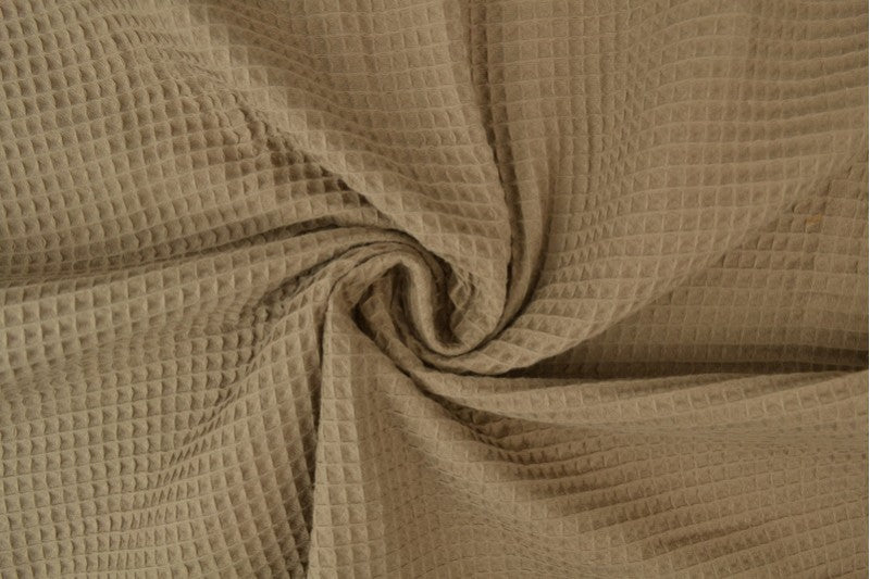 Wafelkatoen - 150 cm breed - Taupe