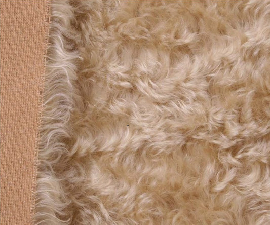 Mohair - Dicht gekruld - ca 25mm pool - lap 30x70cm - Beige (feb253)