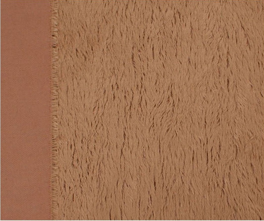 Viscose - middeldicht - recht - ca 6mm pool - 140cm breed - lichtbruin (4087)