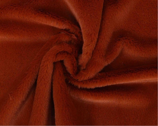 Superzachte synthetische stof met 10mm pool - roodbruin (410-007)