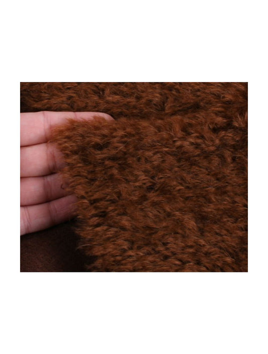 Mohair - Dicht gekruld - ca 17mm pool - lap 26 x 70 cm - bruin (LOMS35/4125)