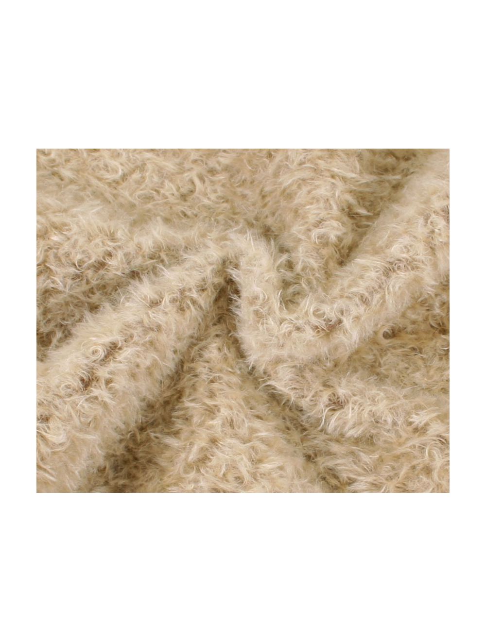 Mohair - Dicht gekruld - ca 17mm pool - lap 21 x 140 cm - creme (LOMS28/739)