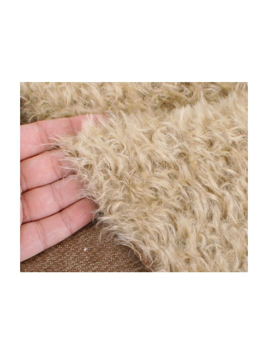Mohair - Dicht gekruld - ca 17mm pool - lap 21 x 140 cm - creme (LOMS28/739)