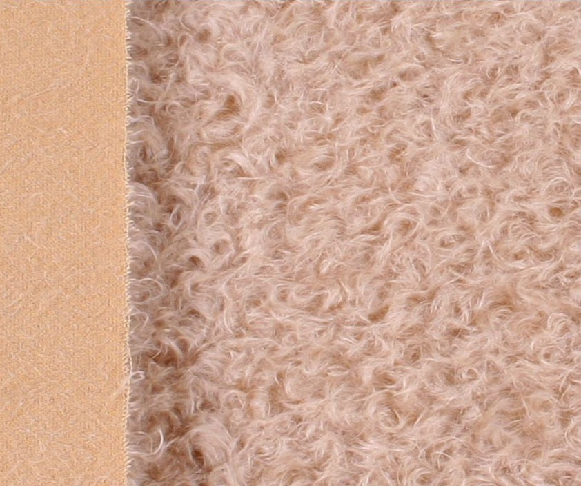 Mohair - dicht gekruld - ca 17mm pool - lap 22x70cm - oudroze  - 747