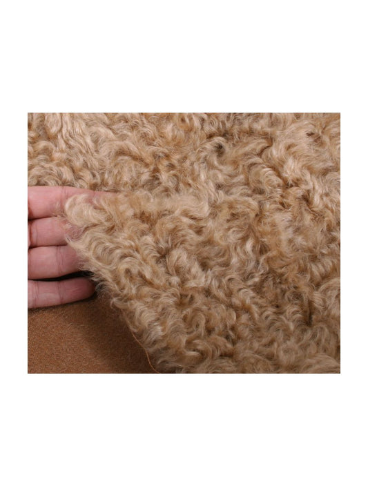 Mohair - Dicht gekruld - ca 17mm pool - lap 32 x 70 cm - bruin (LOMS38/982)