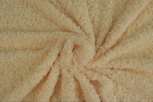 Pluche met rozen design - Champagne - 155 cm breed